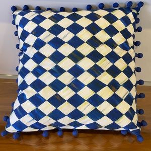 Mackenzie Childs Royal Harlequin Square Pillow